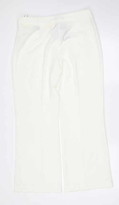 Womens UK Size 14 Debenhams Regular Fit  Ivory Trousers