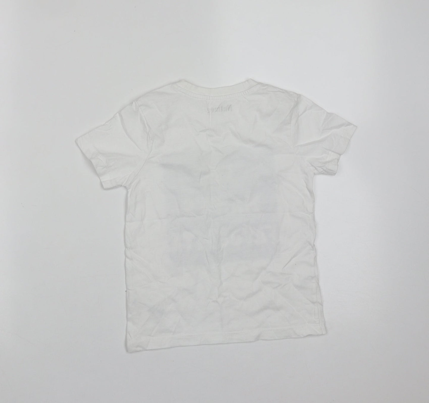 Nutmeg Boys White  Cotton Basic T-Shirt Size 3-4 Years Round Neck  - I'm Mama's Favourite