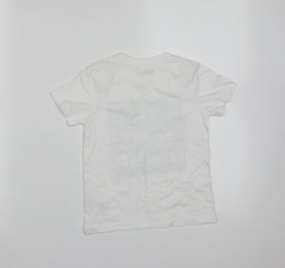 Nutmeg Boys White  Cotton Basic T-Shirt Size 3-4 Years Round Neck  - I'm Mama's Favourite