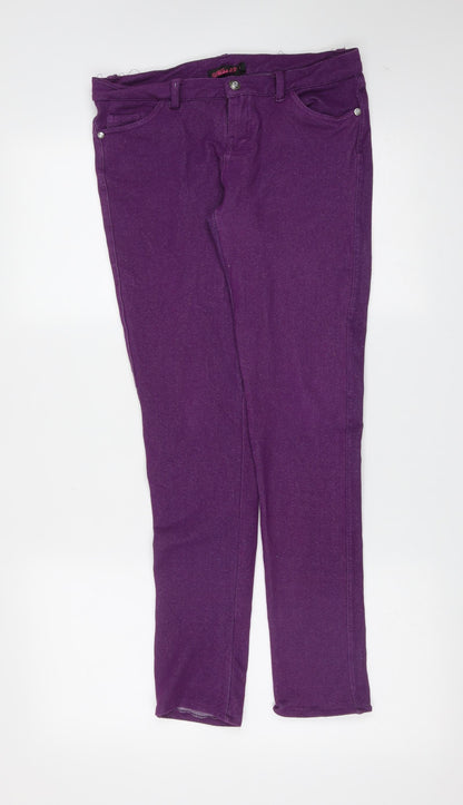 Miss 21 Womens Purple  Cotton Jegging Leggings Size 12 L31 in