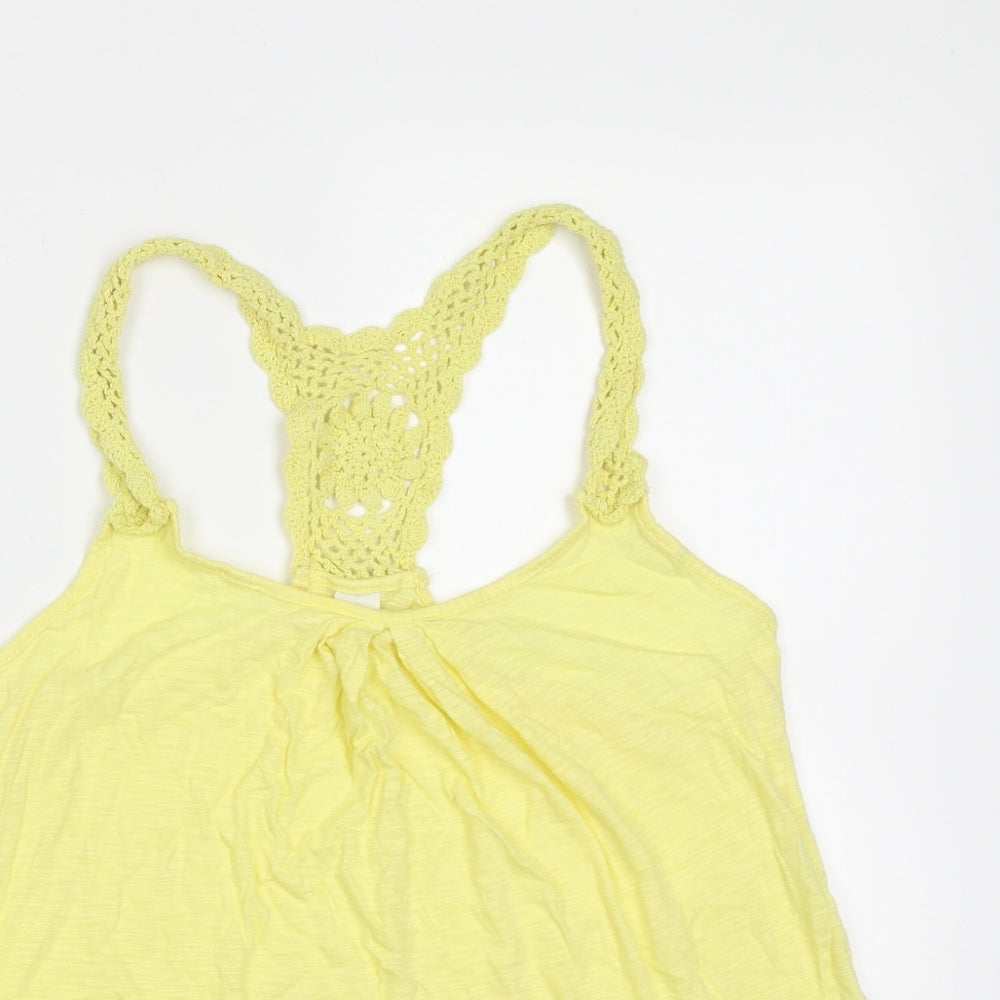 Womens UK Size 12 NEXT Yellow Basic Tank