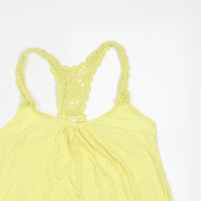 Womens UK Size 12 NEXT Yellow Basic Tank
