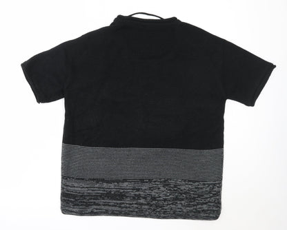Pool Womens Black Round Neck  Acrylic Pullover Jumper Size M