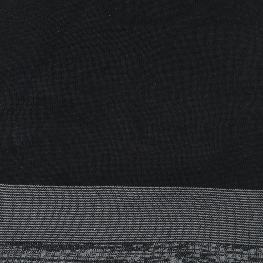 Pool Womens Black Round Neck  Acrylic Pullover Jumper Size M