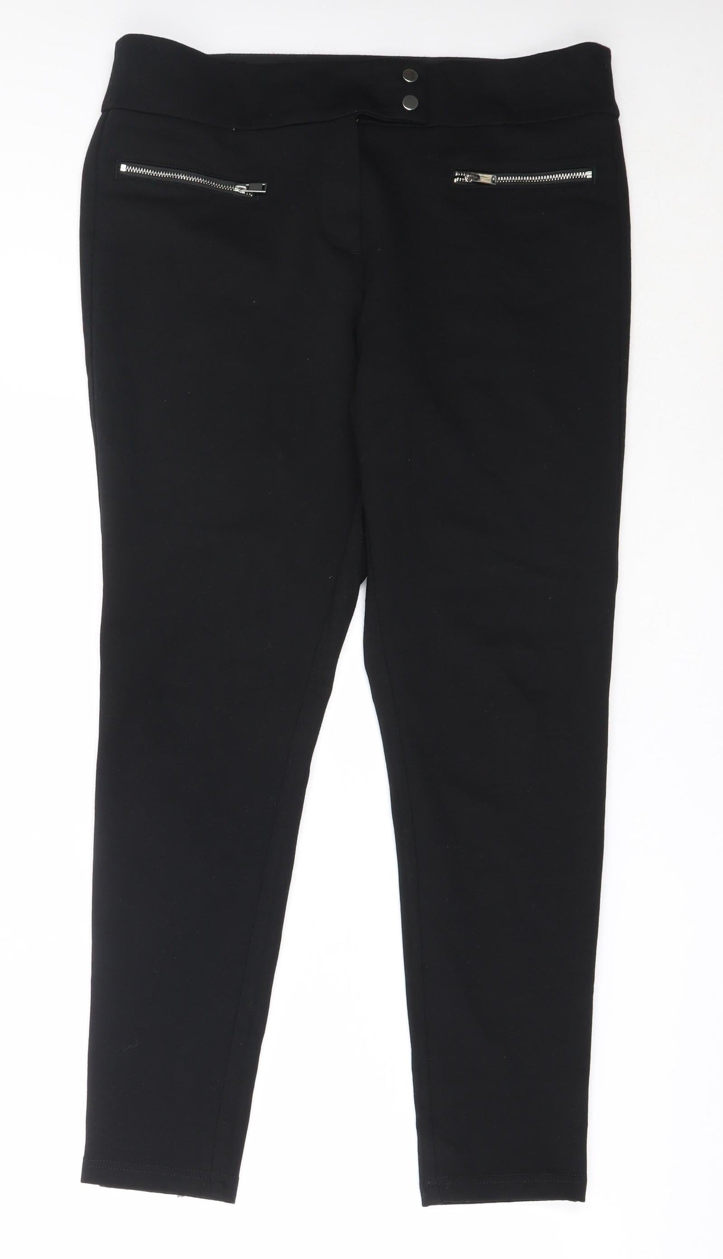Womens UK Size 33 in Preworn Regular Fit Capri Black Trousers