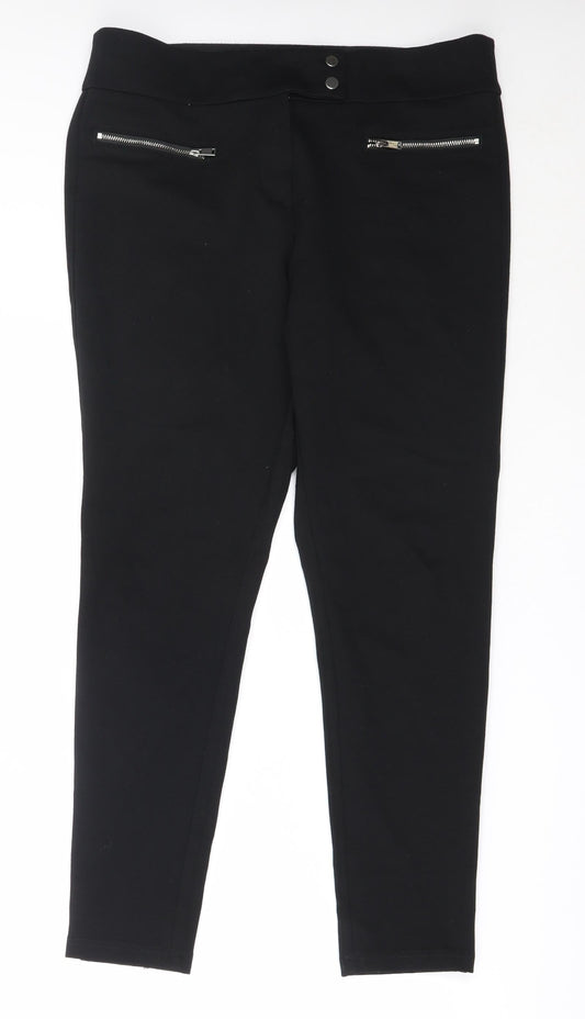 Womens UK Size 33 in Preworn Regular Fit Capri Black Trousers