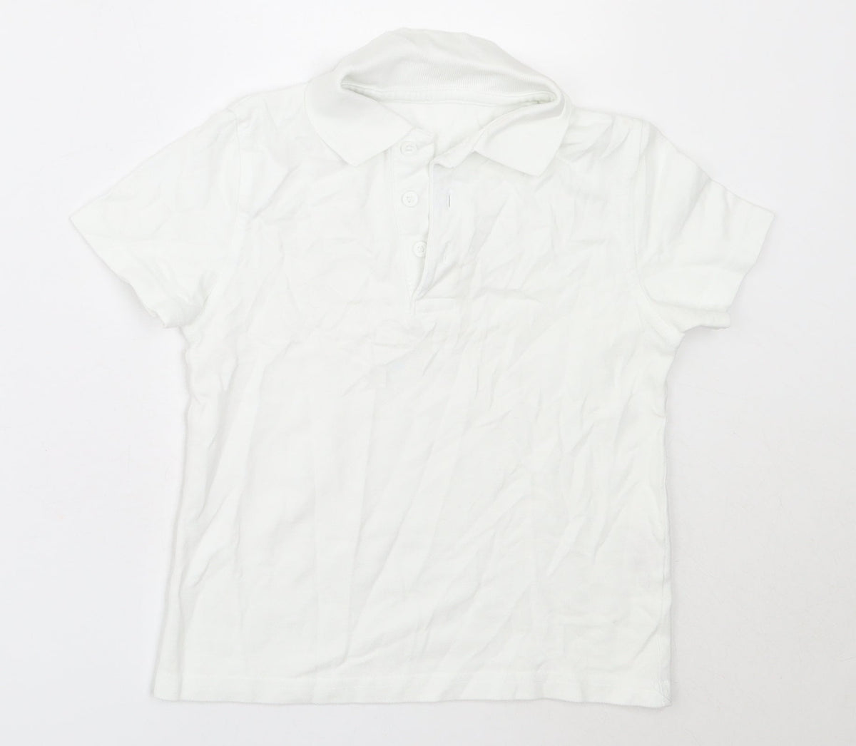 Additional front view of George boys’ white cotton basic polo, size 3-4, years collared
