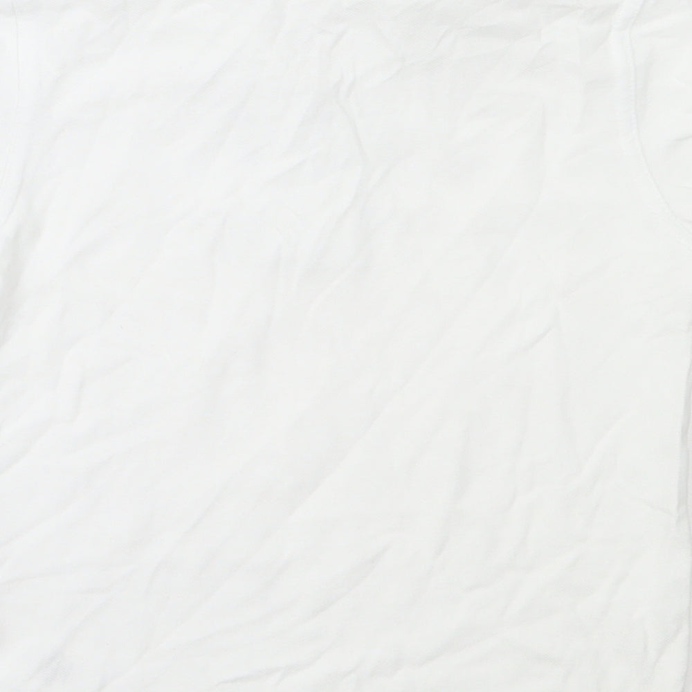 Brand and care label for George boys’ white cotton basic button-up, size 4-5, years collared