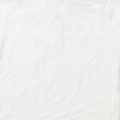 Brand and care label for George boys’ white cotton basic button-up, size 4-5, years collared