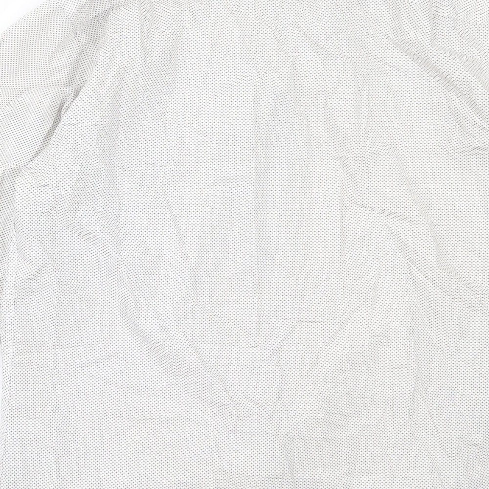 Mens UK Size 16 Cedar Wood State Ivory  Button-Up Long Sleeve Casual Shirt