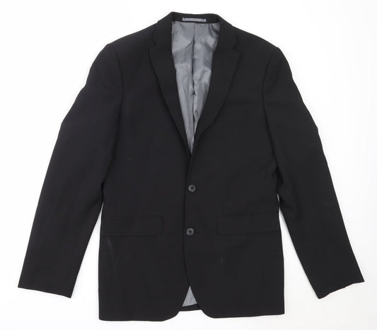Mens UK Size 36 Cedar Wood State Regular Black Suit Jacket