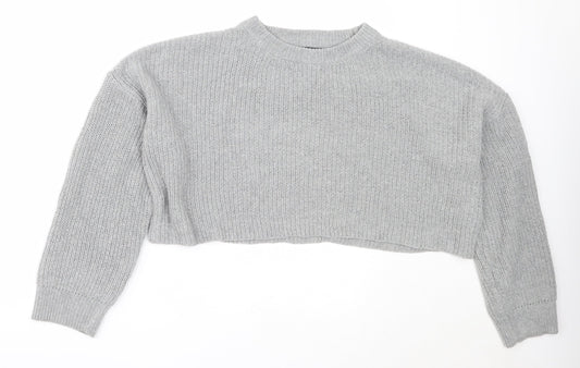 Womens UK Size M PRETTYLITTLETHING Grey Pullover Jumper