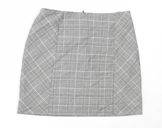 H&M Womens Grey  Polyester Mini Skirt Size 38