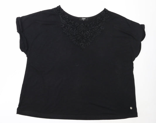 Womens UK Size 20 Emreco Black Basic T-Shirt