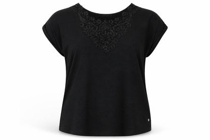 Womens UK Size 20 Emreco Black Basic T-Shirt
