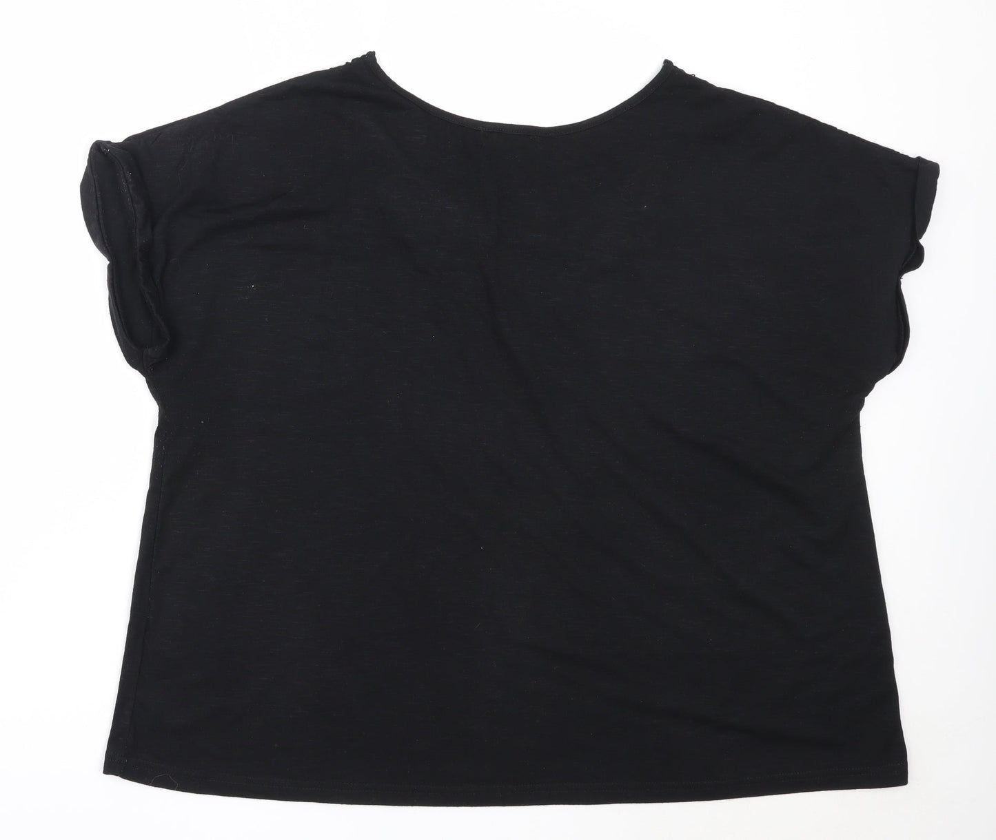 Womens UK Size 20 Emreco Black Basic T-Shirt