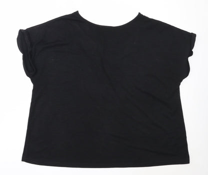 Womens UK Size 20 Emreco Black Basic T-Shirt