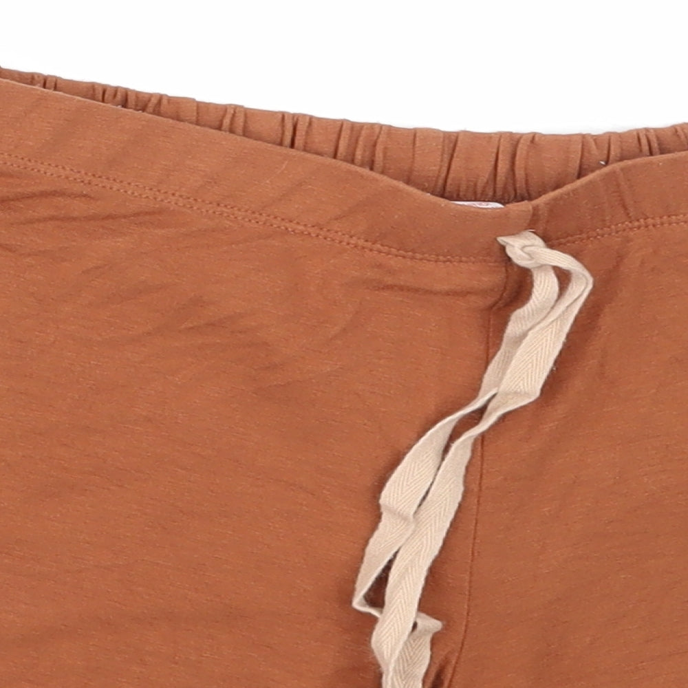 TU Womens Brown Solid Polyester Top Sleep Shorts Size 6