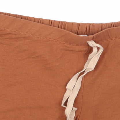 TU Womens Brown Solid Polyester Top Sleep Shorts Size 6
