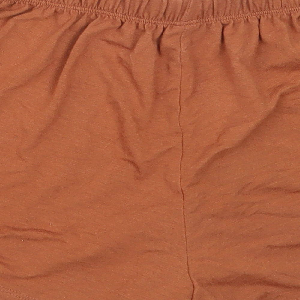 TU Womens Brown Solid Polyester Top Sleep Shorts Size 6