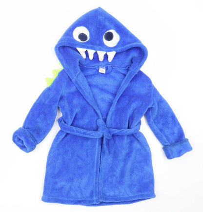 Gap Boys Blue Solid Polyester  Robe Size 2 Years