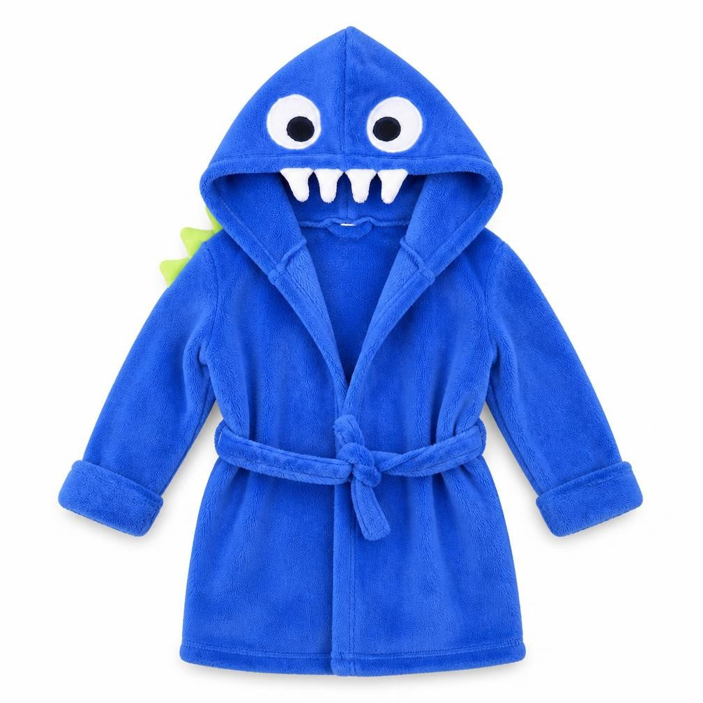 Front view of Gap boys’ blue solid polyester robe, size 2, years