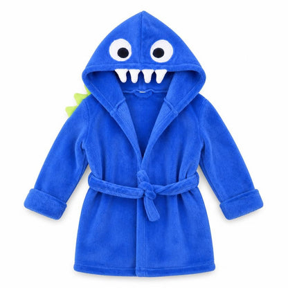 Front view of Gap boys’ blue solid polyester robe, size 2, years