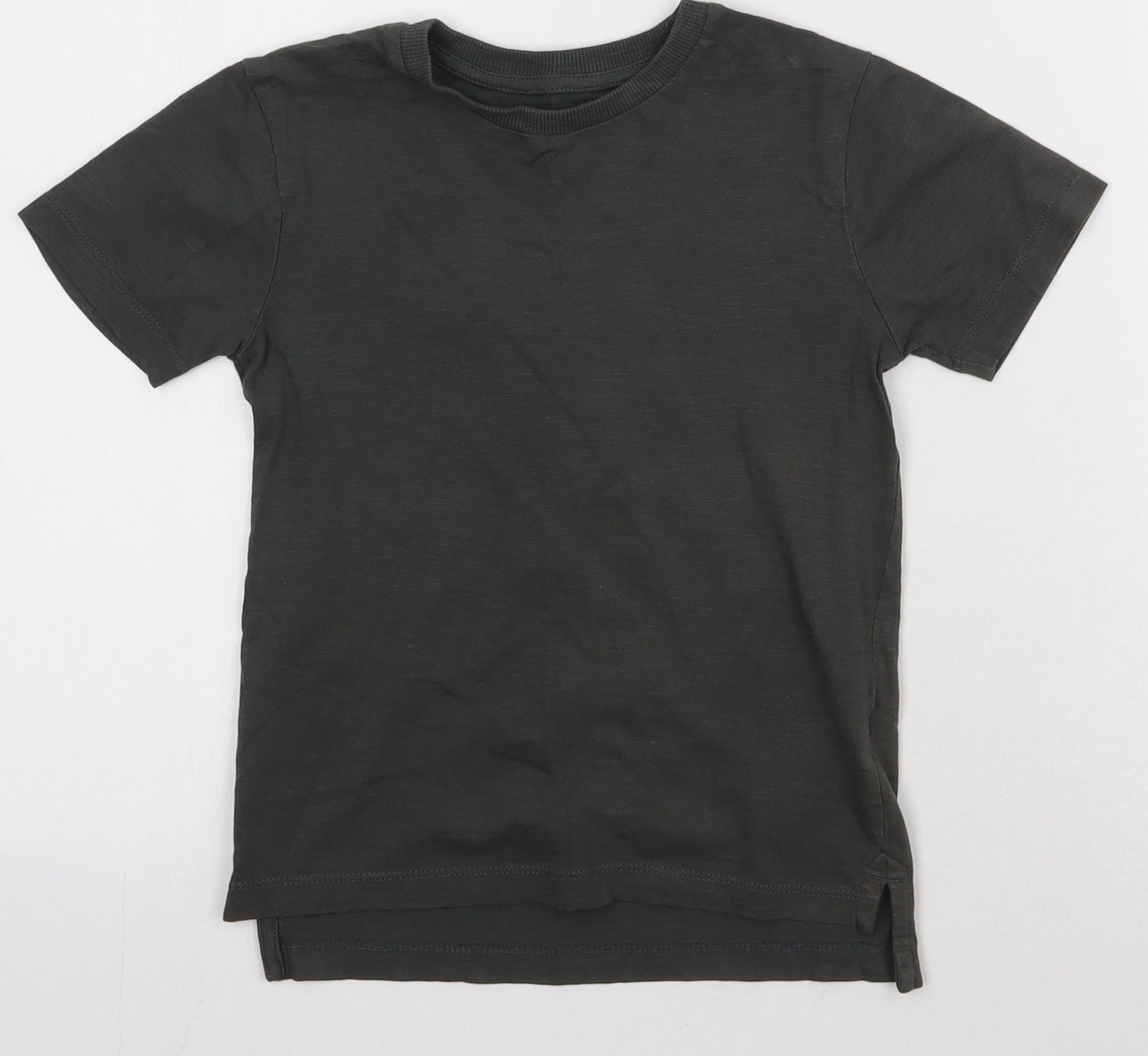 NEXT Boys Grey  Cotton Basic T-Shirt Size 4 Years Crew Neck Pullover