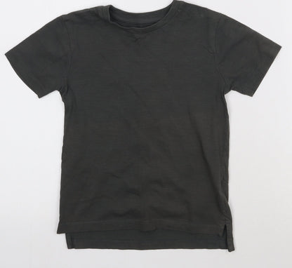 NEXT Boys Grey  Cotton Basic T-Shirt Size 4 Years Crew Neck Pullover