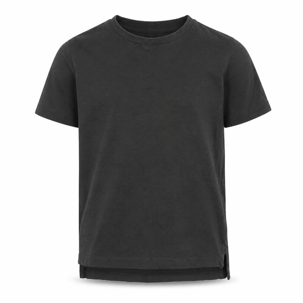 Front view of Next boys’ grey cotton basic t-shirt, size 4, years crew neck pullover
