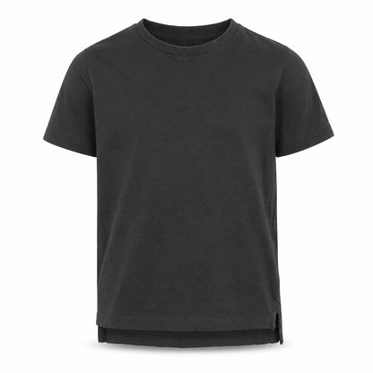 Front view of Next boys’ grey cotton basic t-shirt, size 4, years crew neck pullover