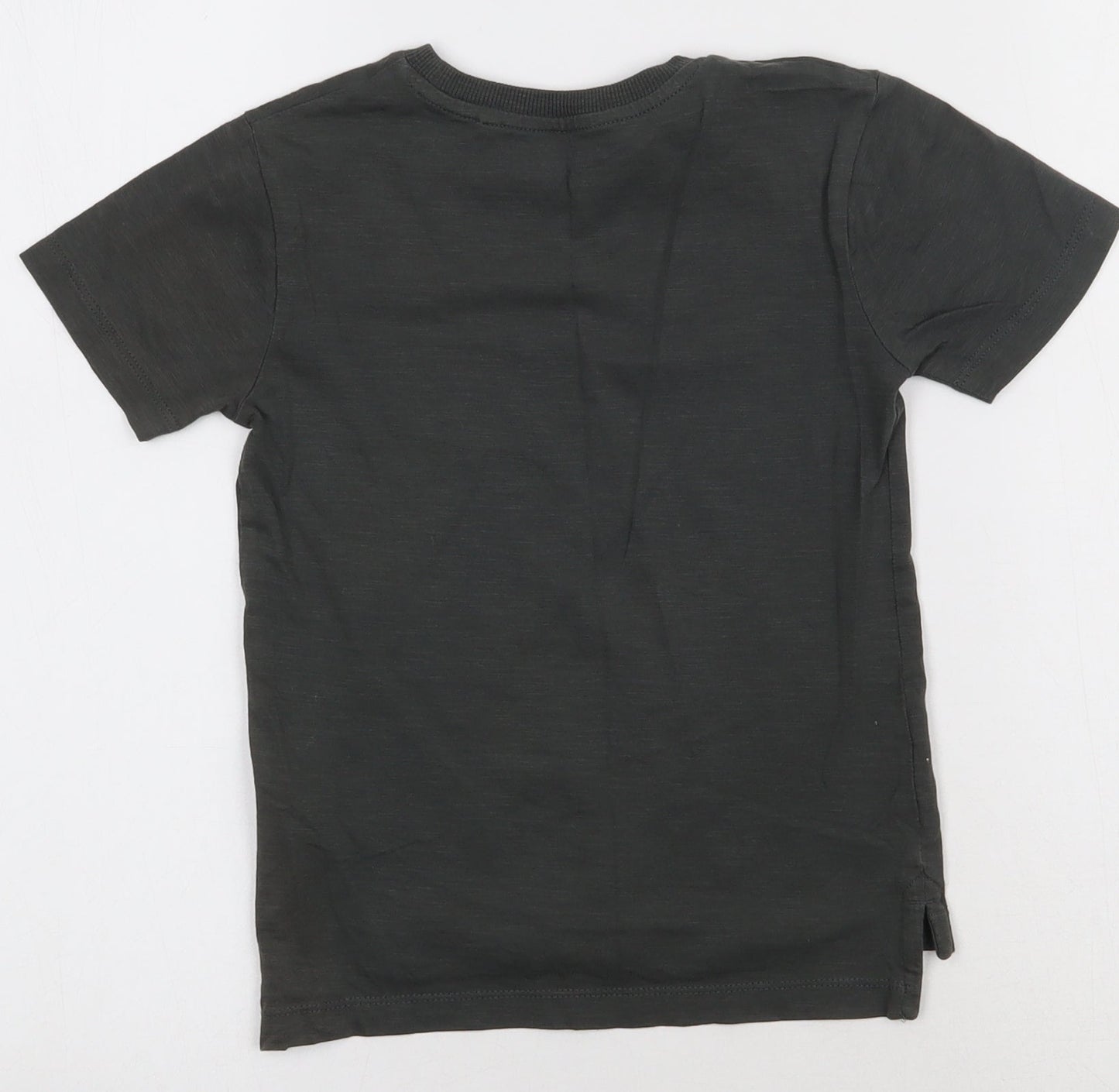 NEXT Boys Grey  Cotton Basic T-Shirt Size 4 Years Crew Neck Pullover