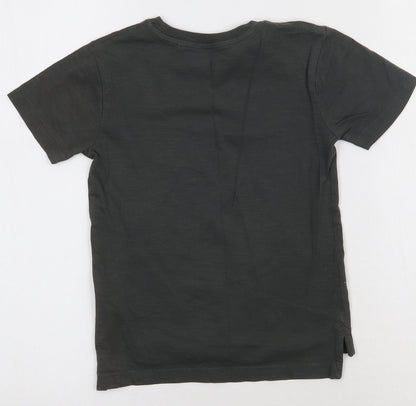 NEXT Boys Grey  Cotton Basic T-Shirt Size 4 Years Crew Neck Pullover