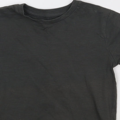 NEXT Boys Grey  Cotton Basic T-Shirt Size 4 Years Crew Neck Pullover
