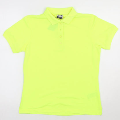 James & Nicholson Womens Yellow  Polyester Basic Polo Size M Collared - work wear