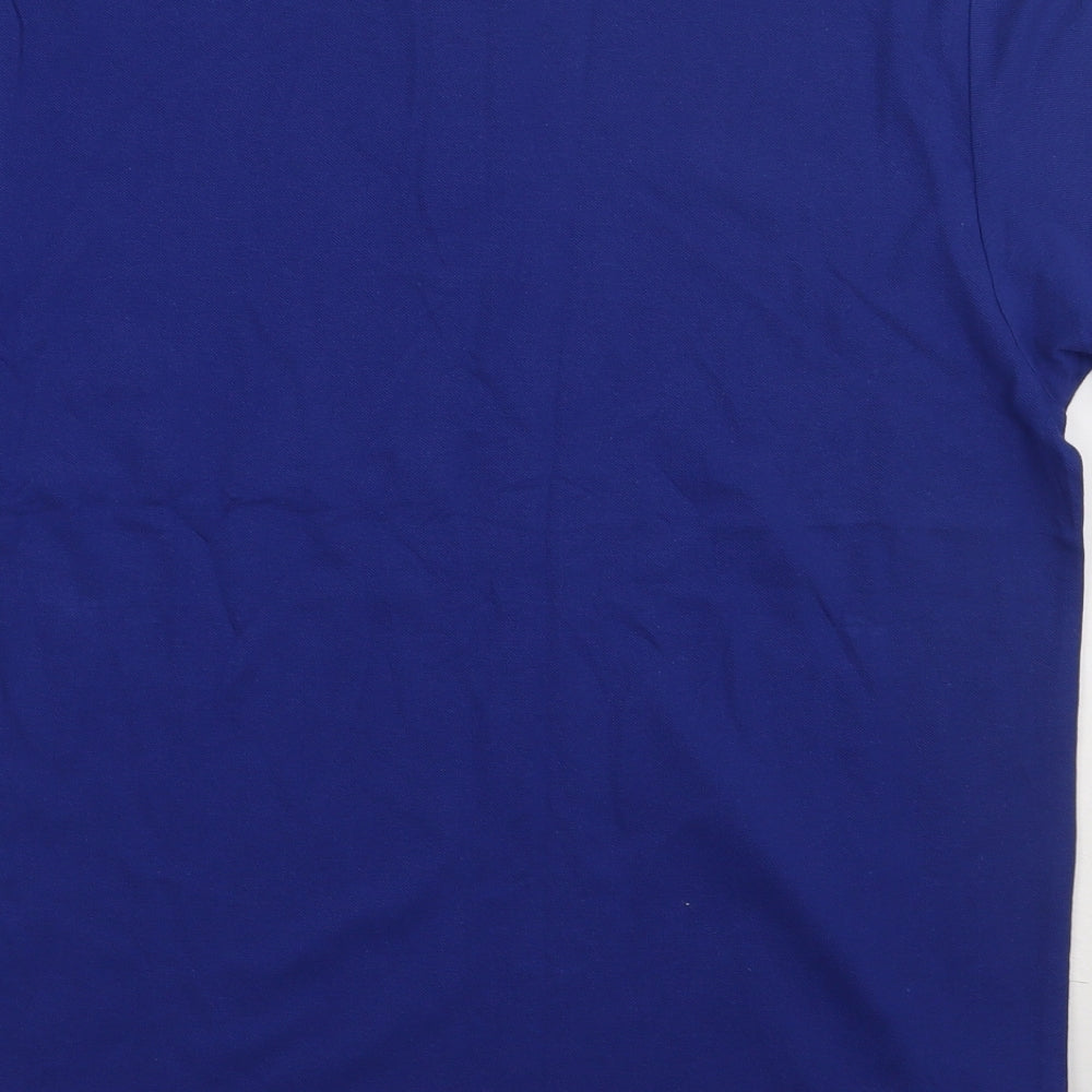 James & Nicholson Mens Blue  Cotton  Polo Size L Collared Button