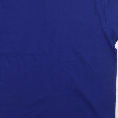 James & Nicholson Mens Blue  Cotton  Polo Size L Collared Button