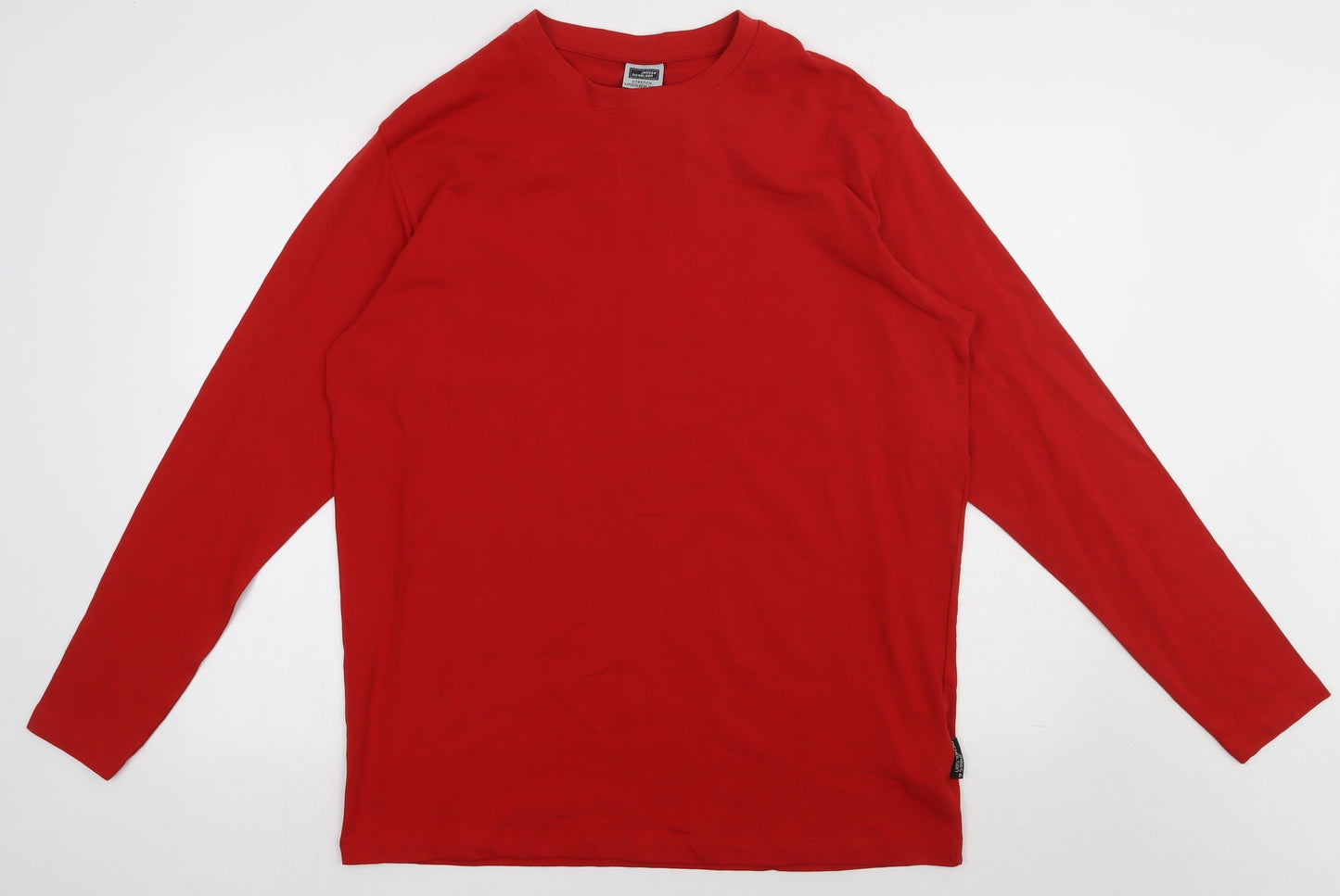 James & Nicholson Mens Red  Cotton Pullover Sweatshirt Size L   - work wear