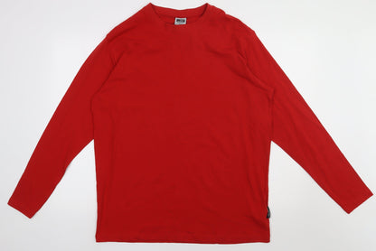 James & Nicholson Mens Red  Cotton Pullover Sweatshirt Size L   - work wear