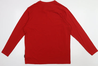 James & Nicholson Mens Red  Cotton Pullover Sweatshirt Size L   - work wear
