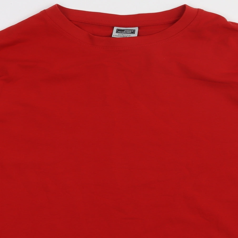 James & Nicholson Mens Red  Cotton Pullover Sweatshirt Size L   - work wear