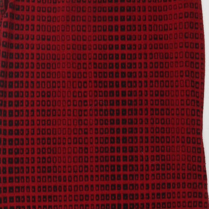 Select Womens Red Check Polyester Bodycon  Size 10  Crew Neck Pullover