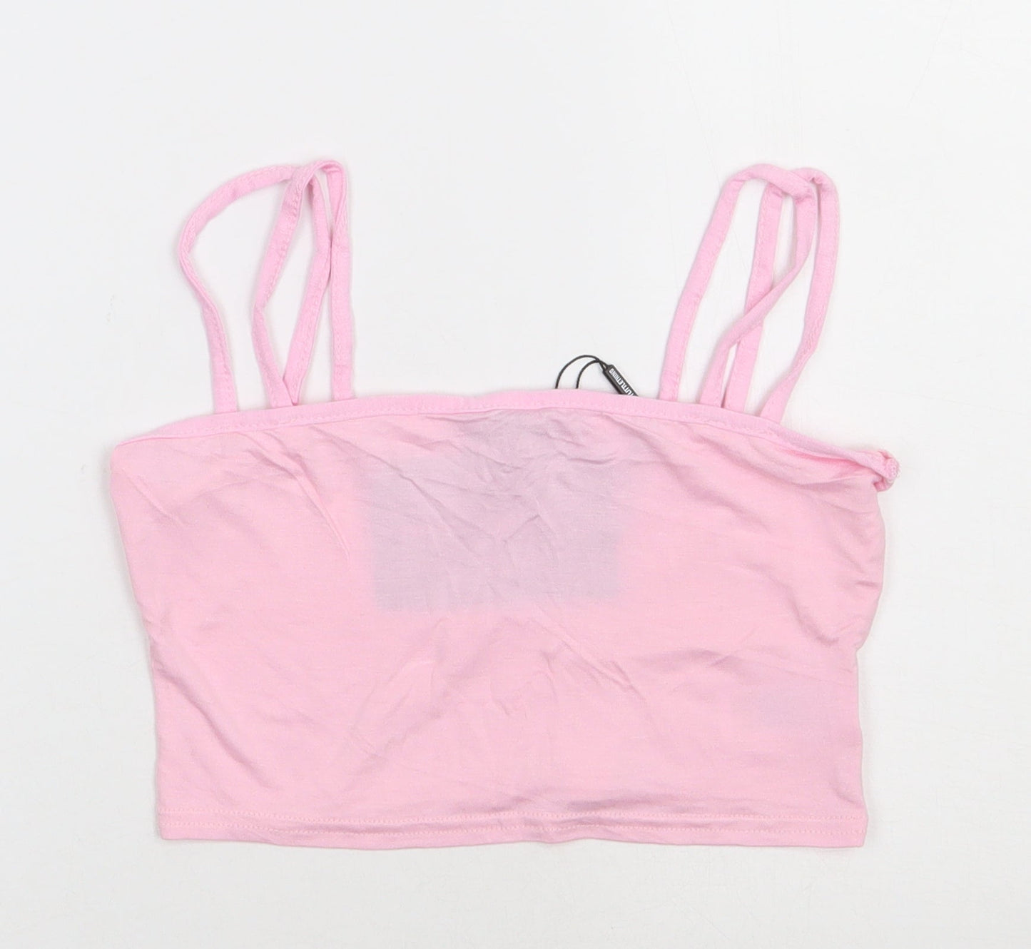 Womens UK Size 8 PRETTYLITTLETHING Pink Cropped Tank