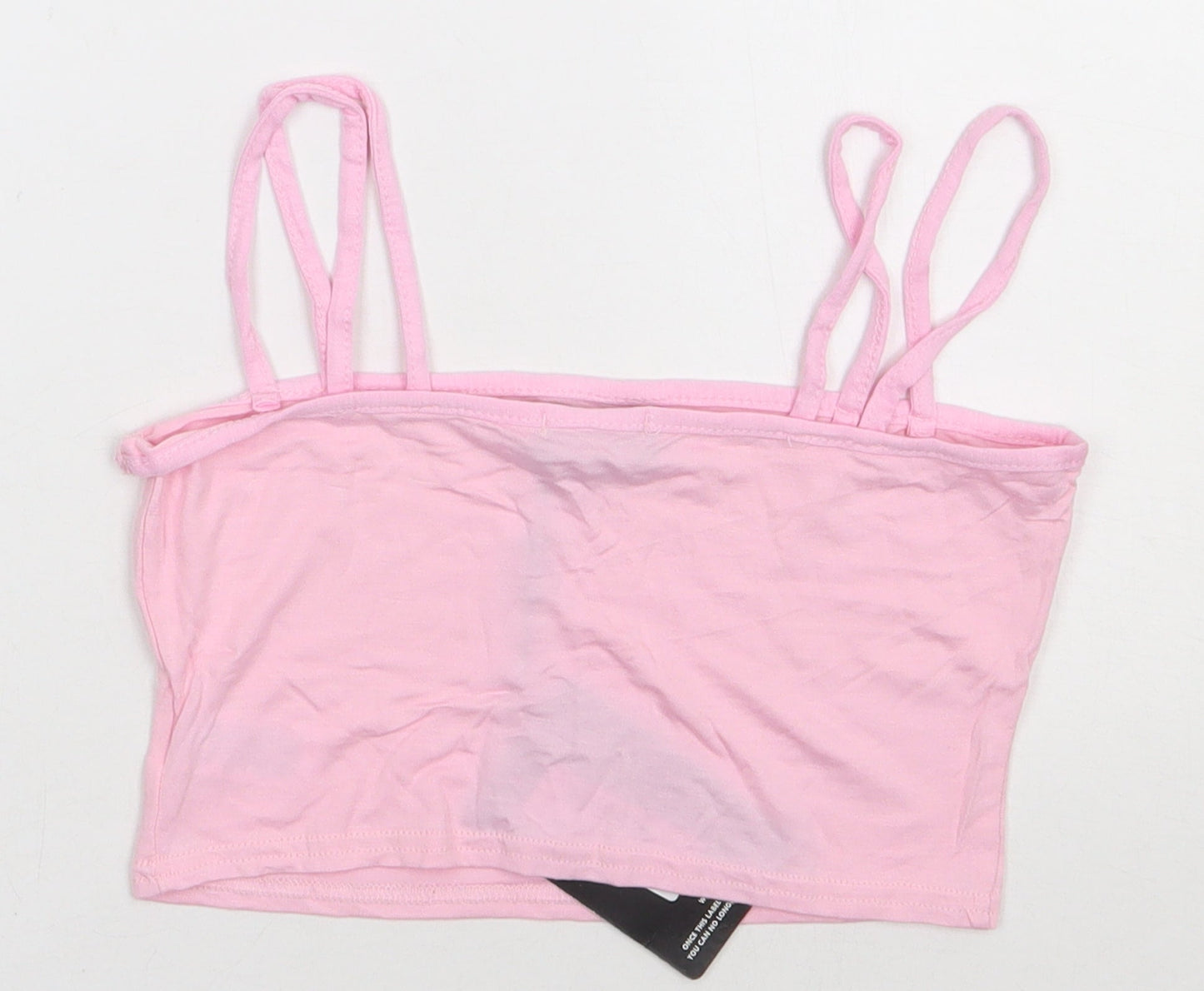 Womens UK Size 8 PRETTYLITTLETHING Pink Cropped Tank