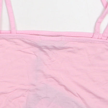Womens UK Size 8 PRETTYLITTLETHING Pink Cropped Tank