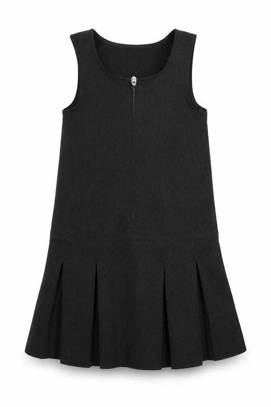 Preworn Girls Grey  Polyester A-Line  Size 4-5 Years  Scoop Neck Zip - school Wear