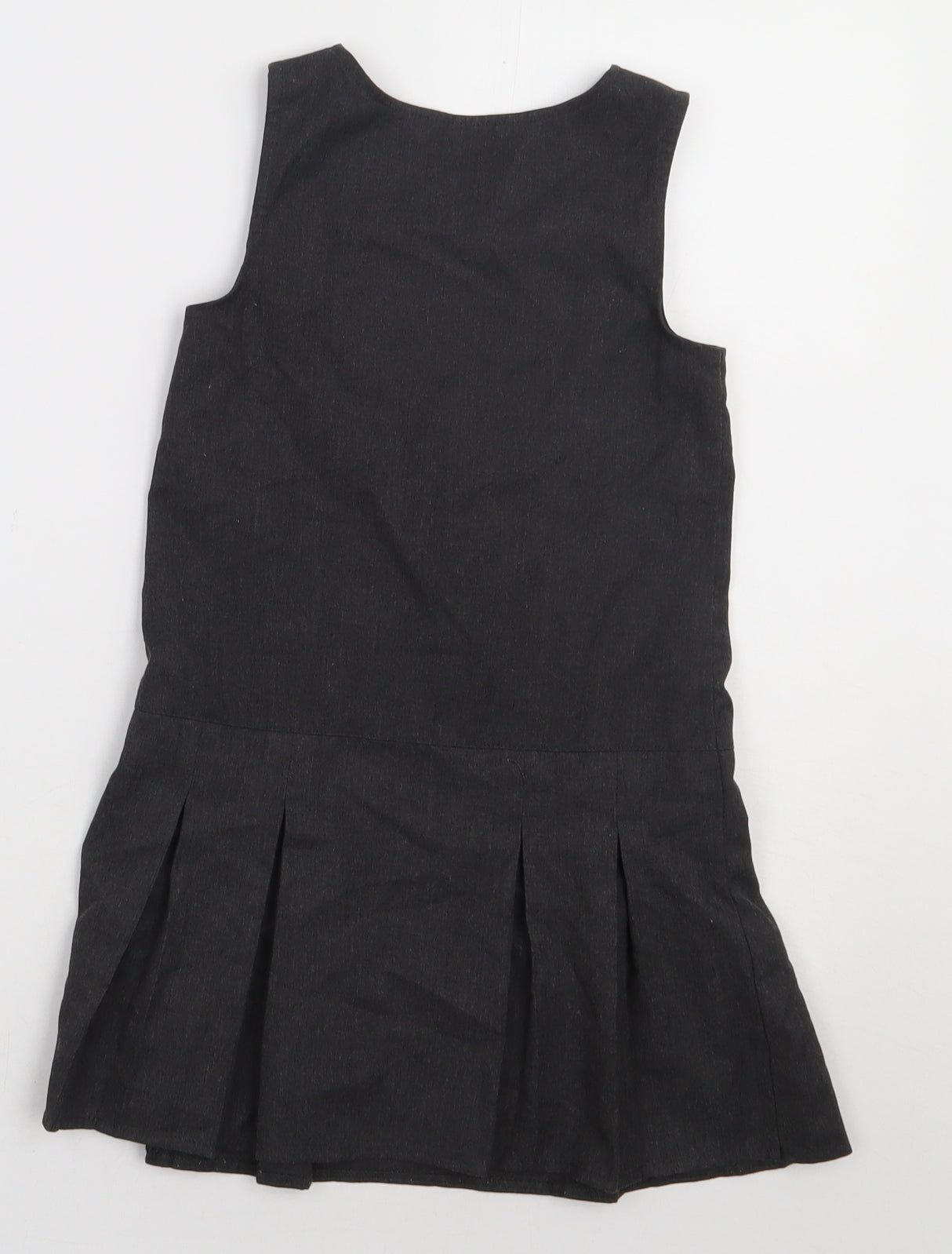 Preworn Girls Grey  Polyester A-Line  Size 4-5 Years  Scoop Neck Zip - school Wear