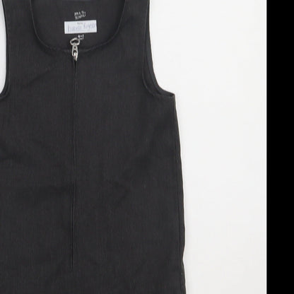 Preworn Girls Grey  Polyester A-Line  Size 4-5 Years  Scoop Neck Zip - school Wear