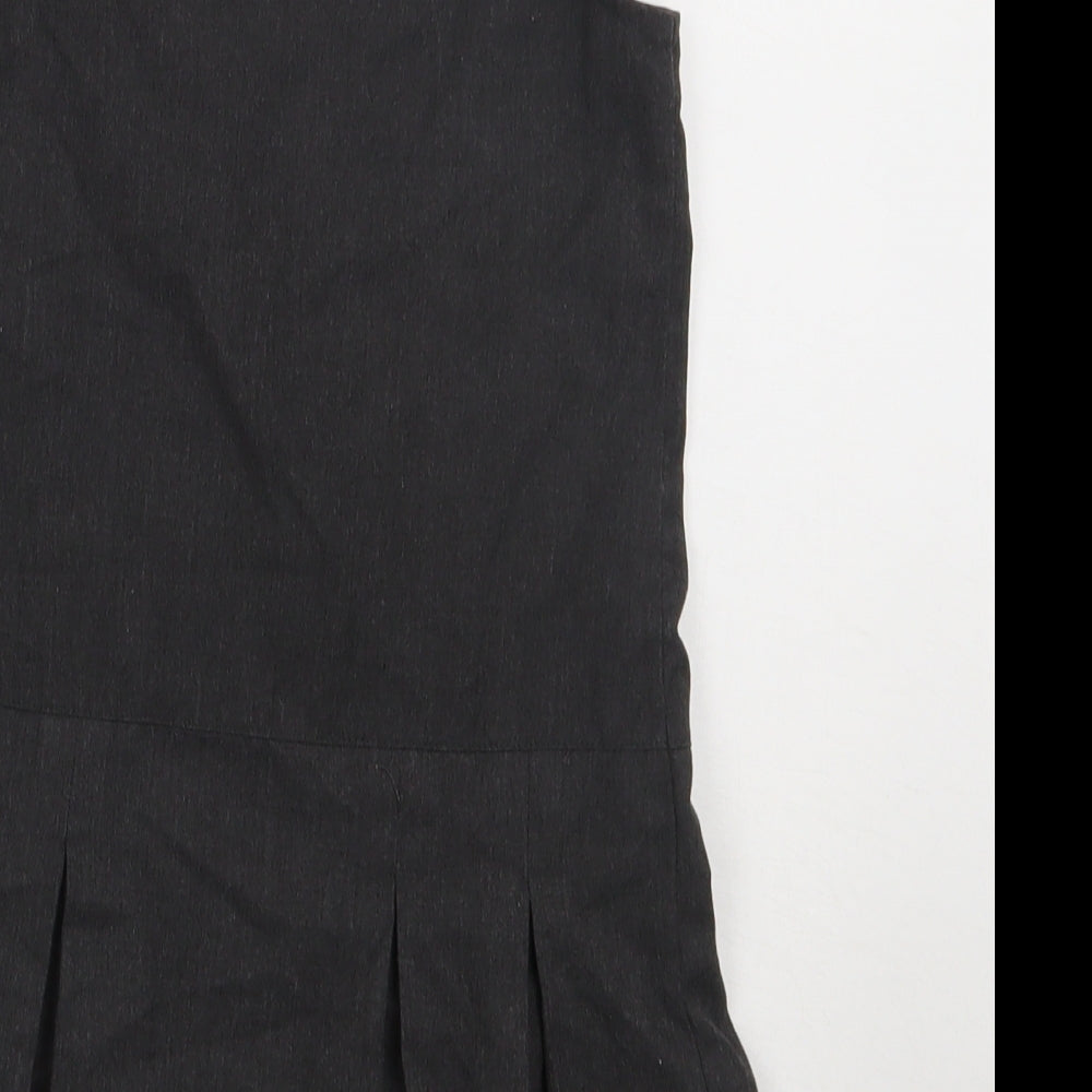 Preworn Girls Grey  Polyester A-Line  Size 4-5 Years  Scoop Neck Zip - school Wear