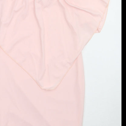 Preworn Womens Pink  Polyester Bodycon  Size 8  Square Neck Pullover